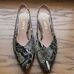 EUC Silent D snakeskin slingbacks